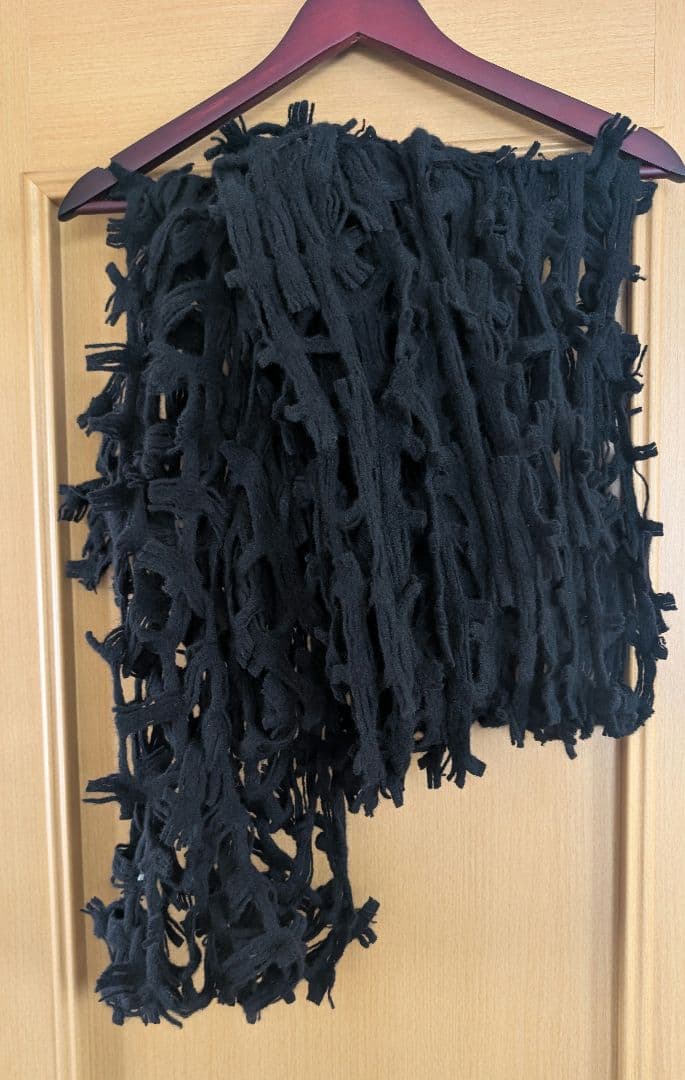 Ground Y WOOL DOBBY SCARF ブラック