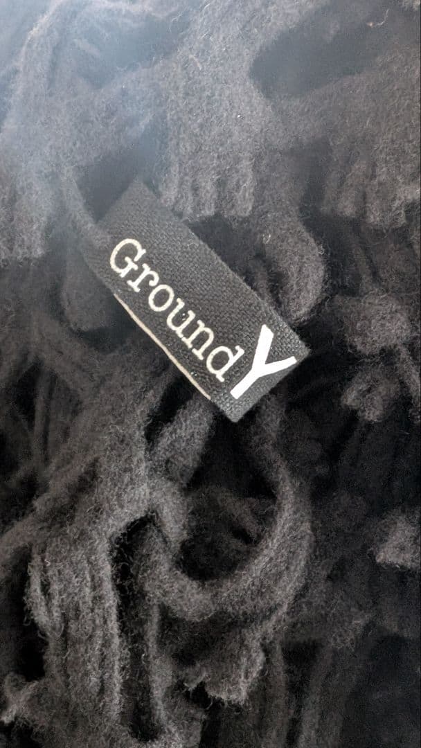 Ground Y WOOL DOBBY SCARF ブラック
