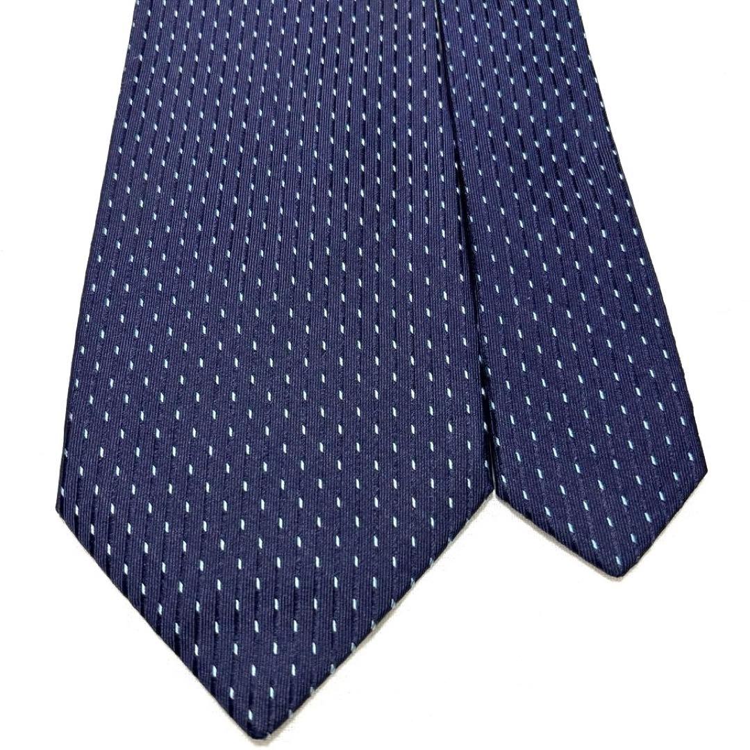 Brioni ブリオーニ　ネクタイ　ネイビー　縦ドット　美品