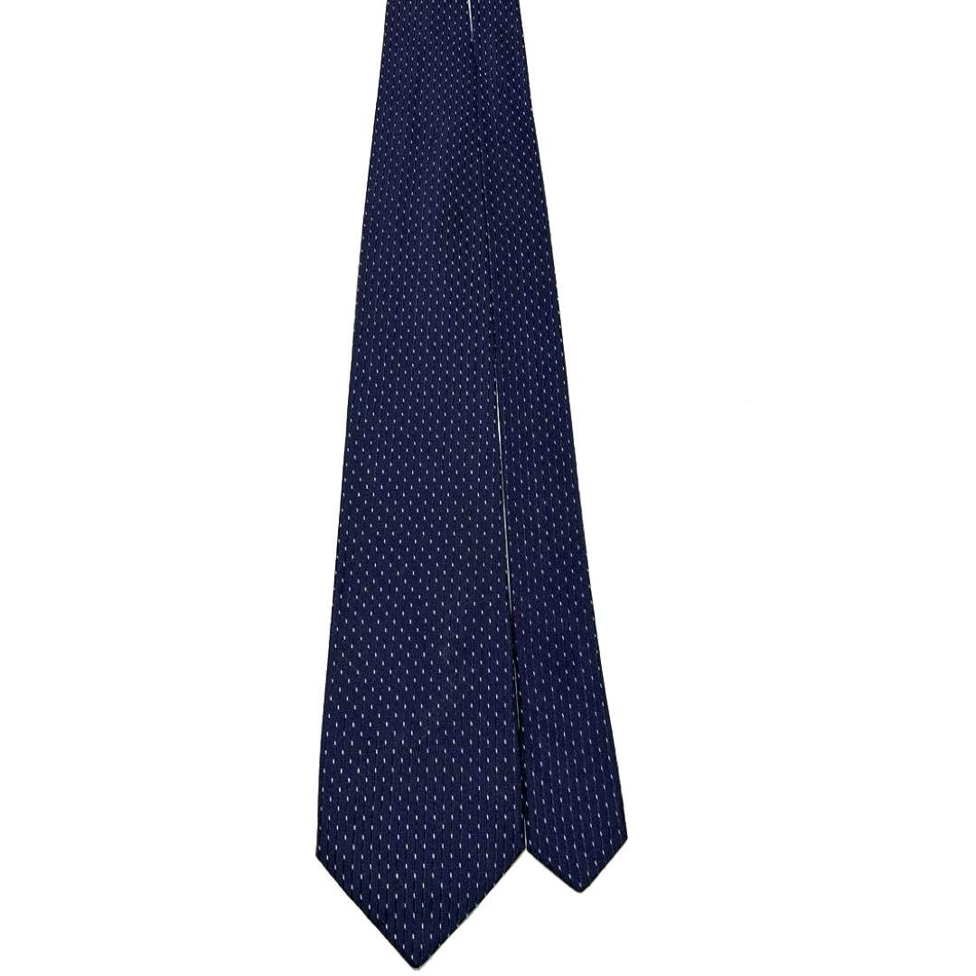 Brioni ブリオーニ　ネクタイ　ネイビー　縦ドット　美品
