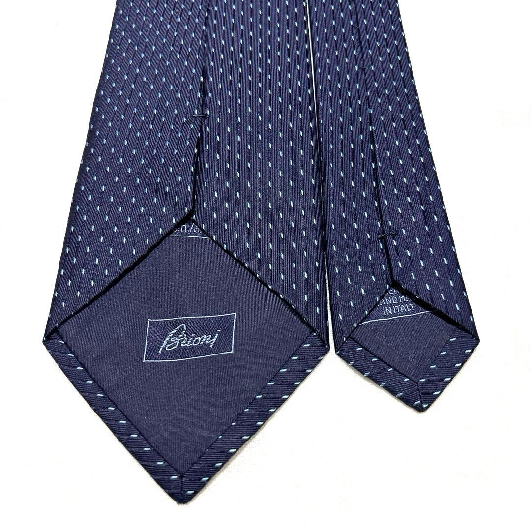 Brioni ブリオーニ　ネクタイ　ネイビー　縦ドット　美品