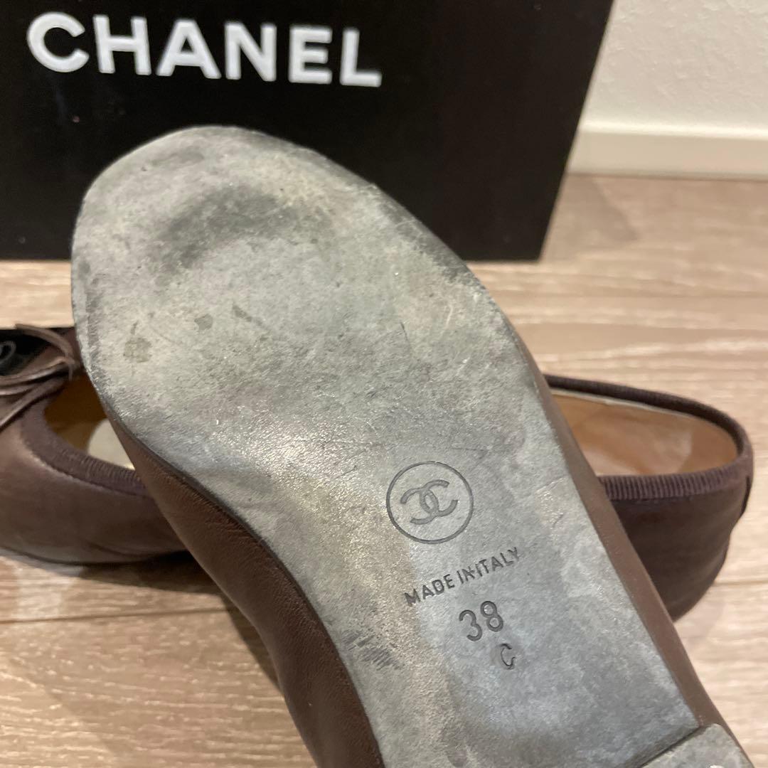 CHANEL バレエシューズ ブラウン/ブラック