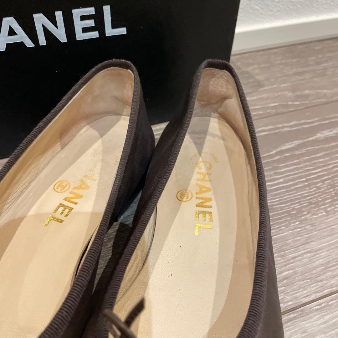 CHANEL バレエシューズ ブラウン/ブラック
