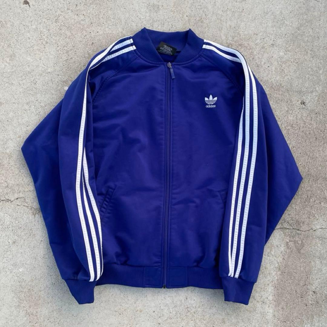adidas トラックジャケット　ブルー
