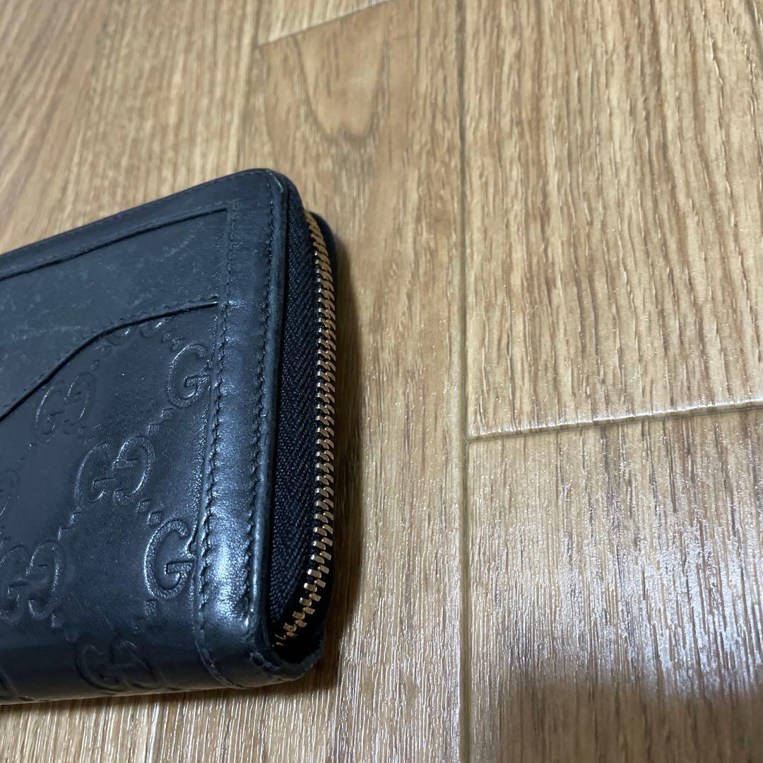 GUCCI グッチ ラウンドファスナー インターロッキング 長財布 ブラック