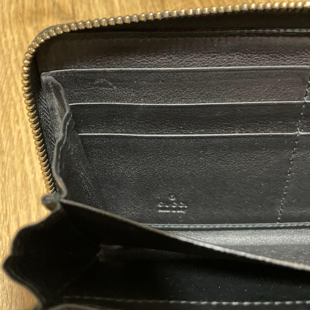 GUCCI グッチ ラウンドファスナー インターロッキング 長財布 ブラック