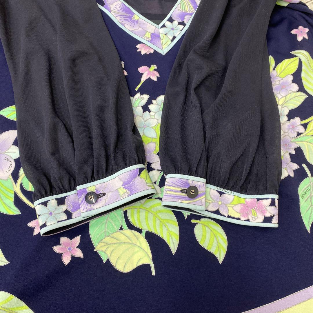 T585♪ レオナール　七分袖トップス　チュニック　サイズ42