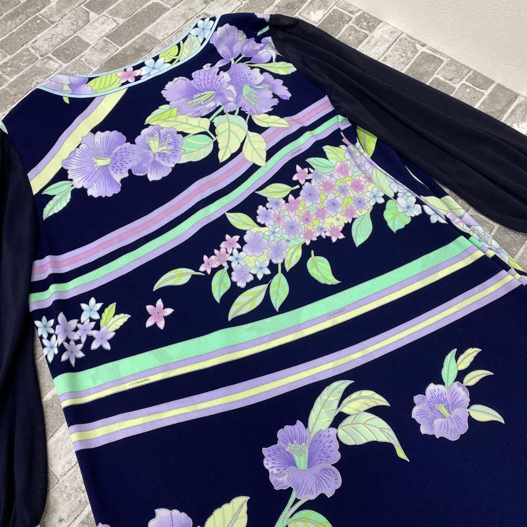 T585♪ レオナール　七分袖トップス　チュニック　サイズ42