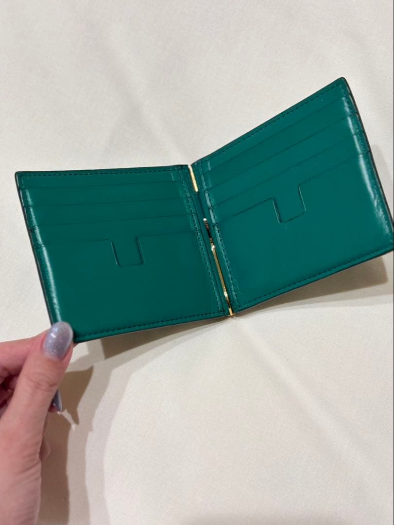 【BIGさま専用】美品 TOM FORD グリーン クロコ型押し マネークリップ