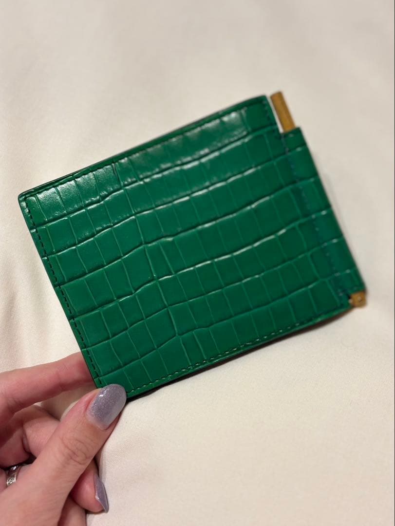 【BIGさま専用】美品 TOM FORD グリーン クロコ型押し マネークリップ