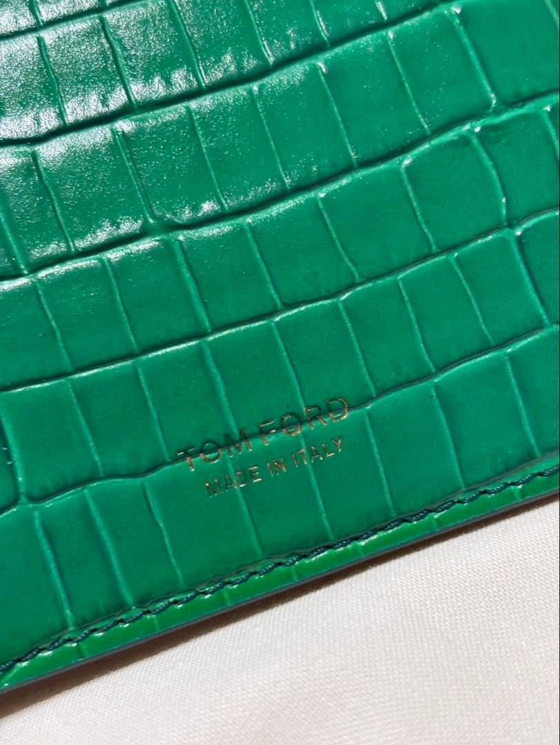 【BIGさま専用】美品 TOM FORD グリーン クロコ型押し マネークリップ
