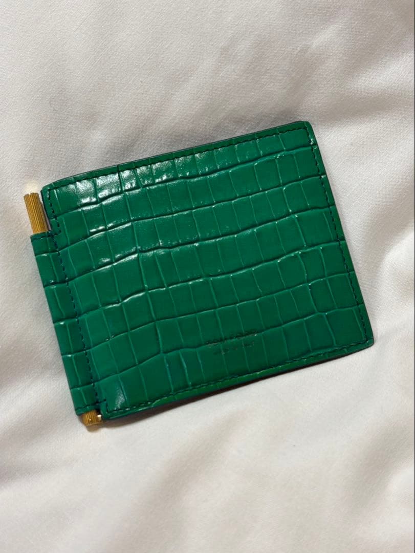 【BIGさま専用】美品 TOM FORD グリーン クロコ型押し マネークリップ