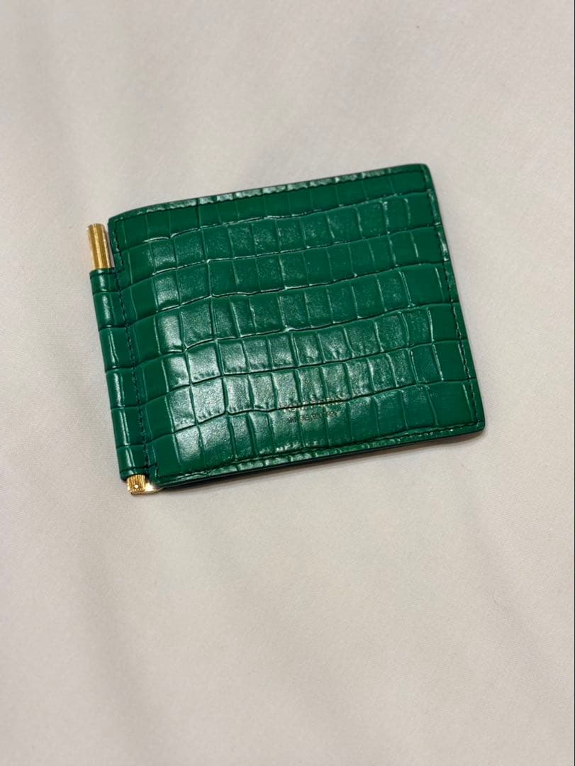 【BIGさま専用】美品 TOM FORD グリーン クロコ型押し マネークリップ