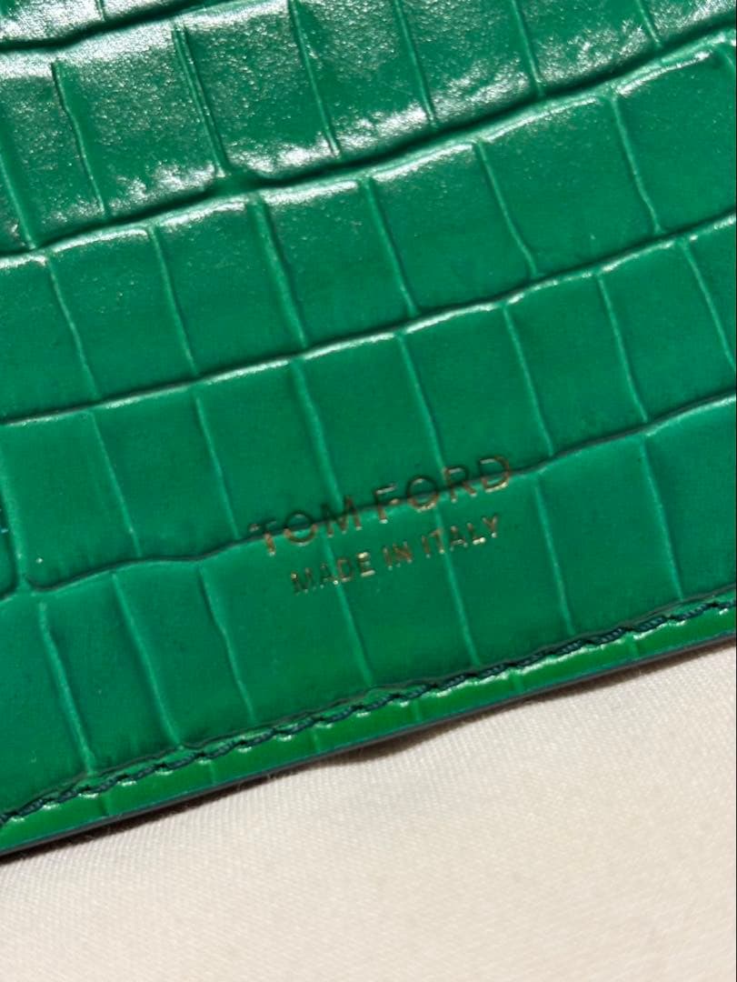 【BIGさま専用】美品 TOM FORD グリーン クロコ型押し マネークリップ