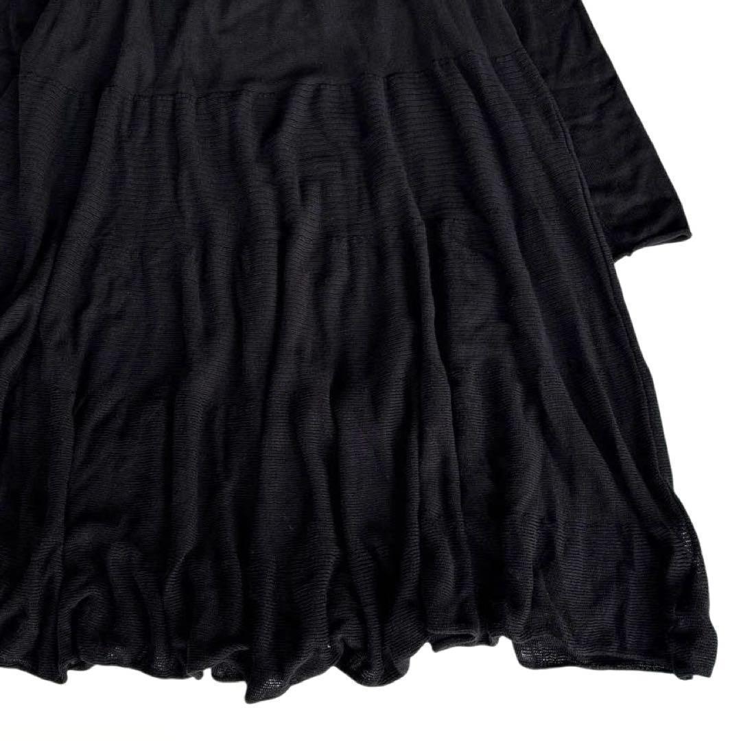 極美品/L相当】マーレット　アディソン　ニットワンピース 　ティアード　ブラック