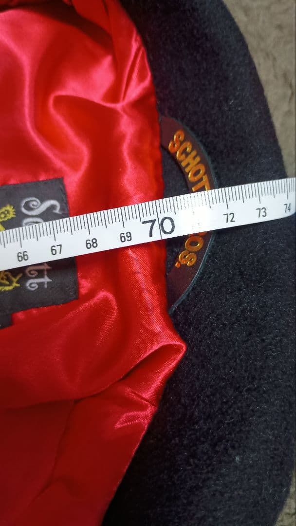 レア Schott レザーパイピングウールPコート ネイビー/黒 本革