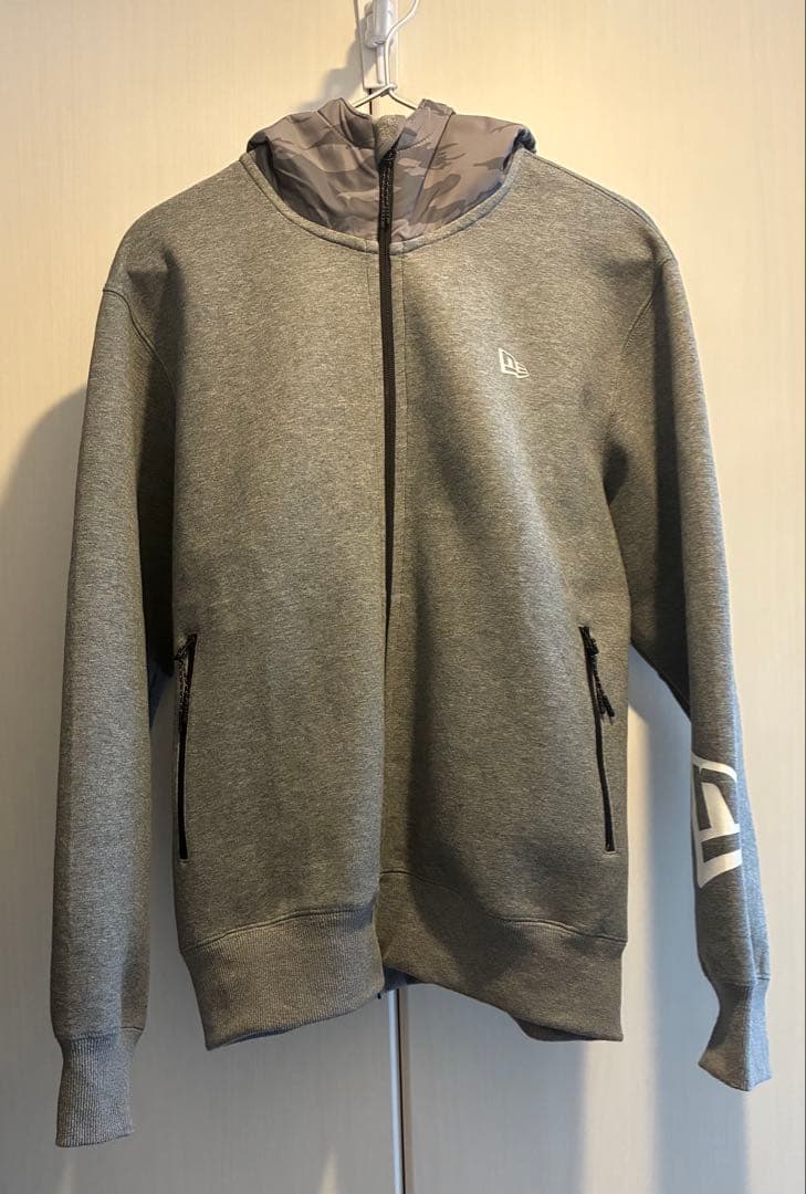 ニューエラ セットアップ メンズ　パーカー ジョガーパンツ グレー 迷彩フード