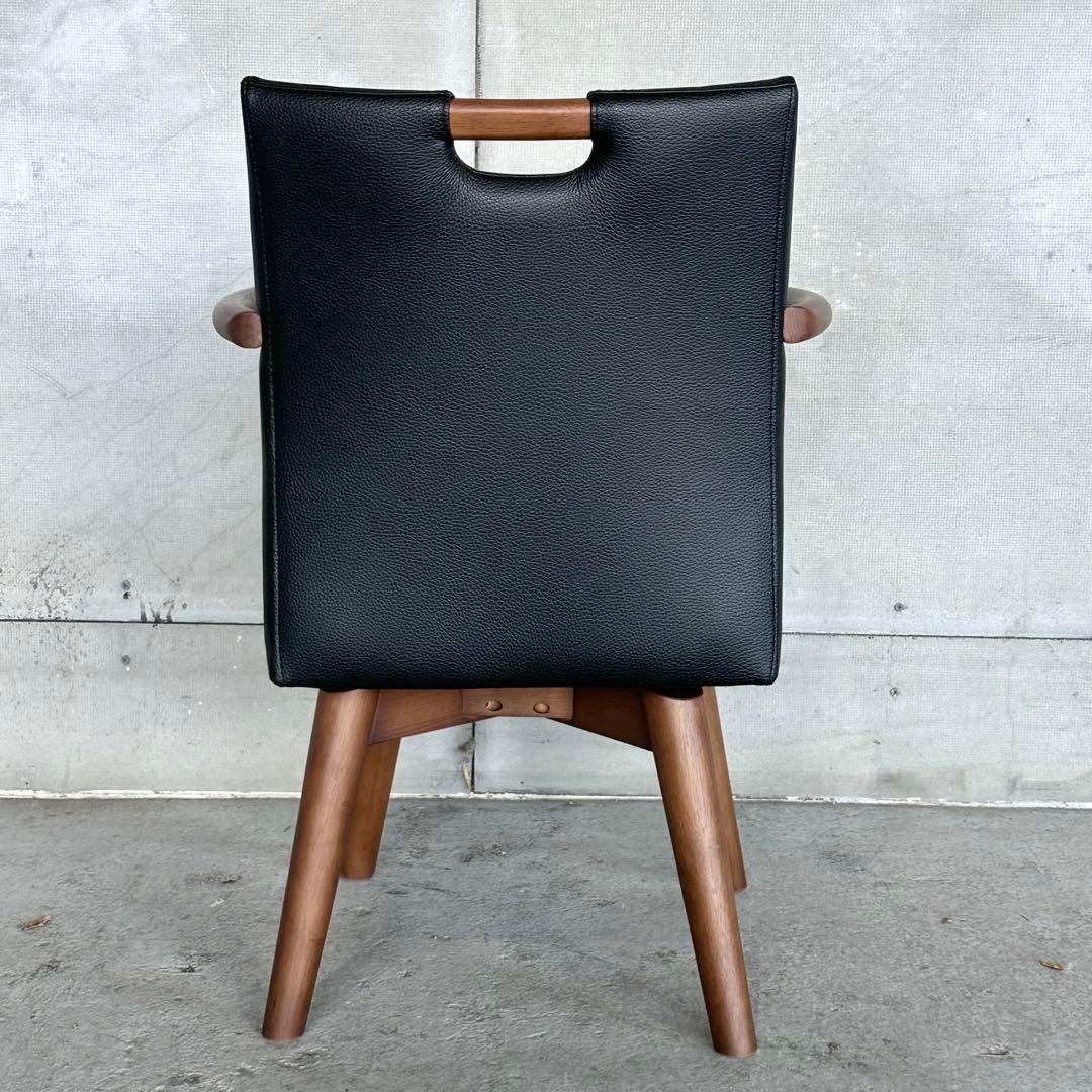 シギヤマ家具 SK ARCHE MBR 04 チェア｜天然木×ブラックレザー調｜