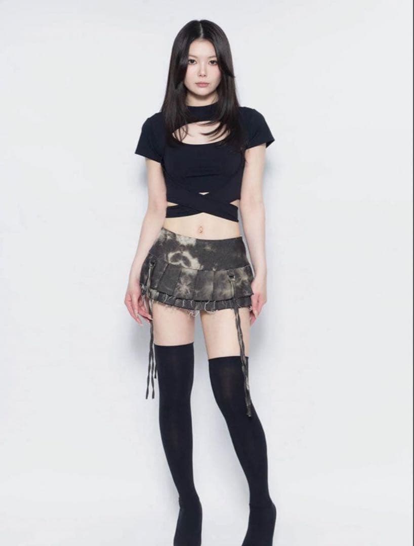 スカート theredthread S w pleats crash skirt