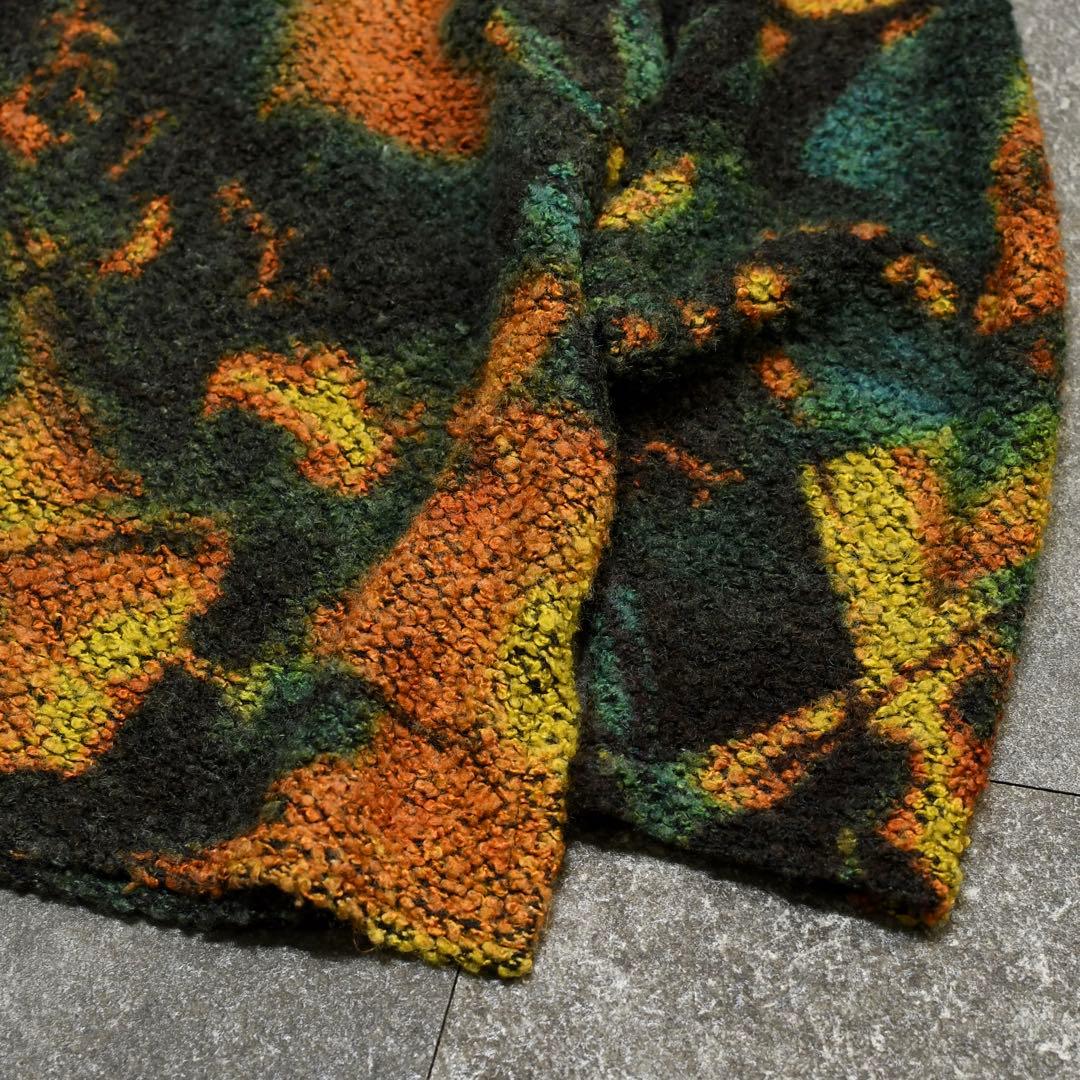 古着 タートルネック フリース カットソー 総柄 柄