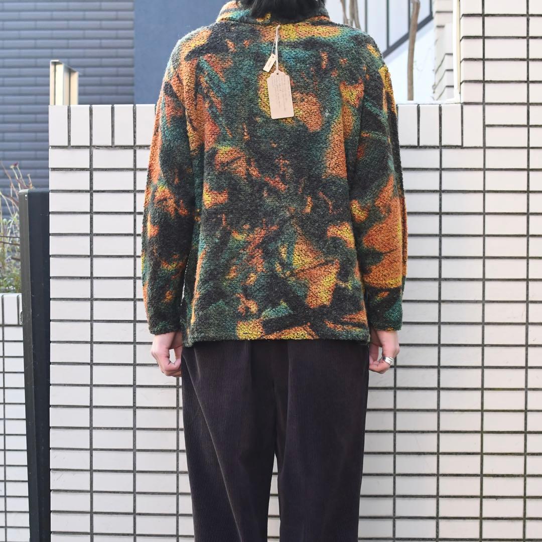 古着 タートルネック フリース カットソー 総柄 柄