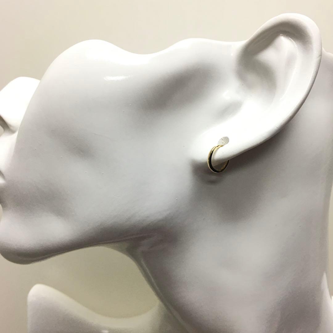 K18 小さなフープピアス イエローゴールド直径 約9.2㎜タイプ