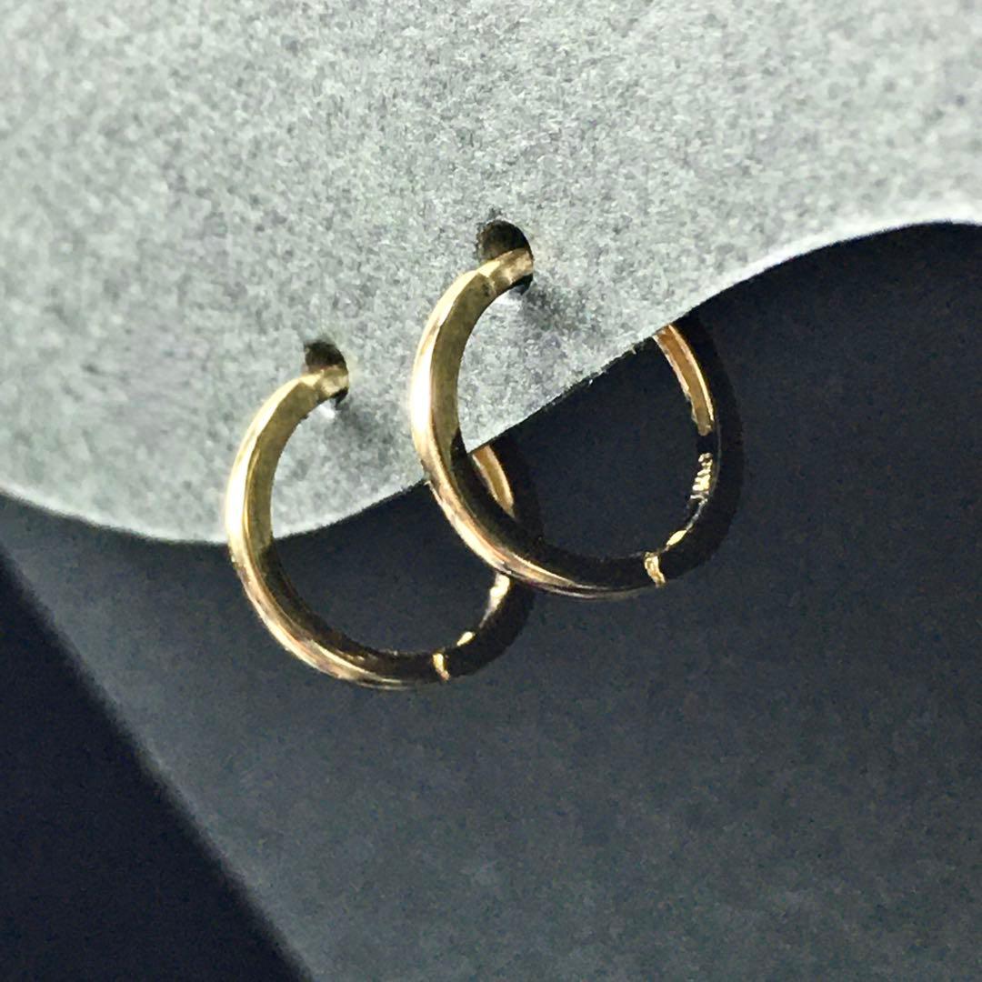 K18 小さなフープピアス イエローゴールド直径 約9.2㎜タイプ