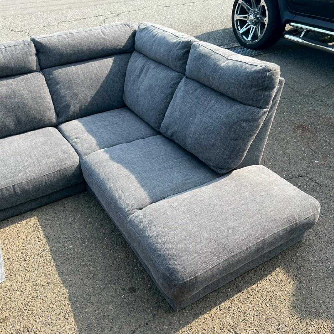 【直接引取限定】 【ニトリ】 L字カウチソファ ダークグレー A0141