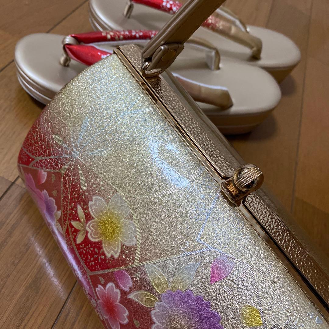 和装用バッグとぞうりセット 成人式　結婚式　振袖　３Ｌ　大きいサイズ