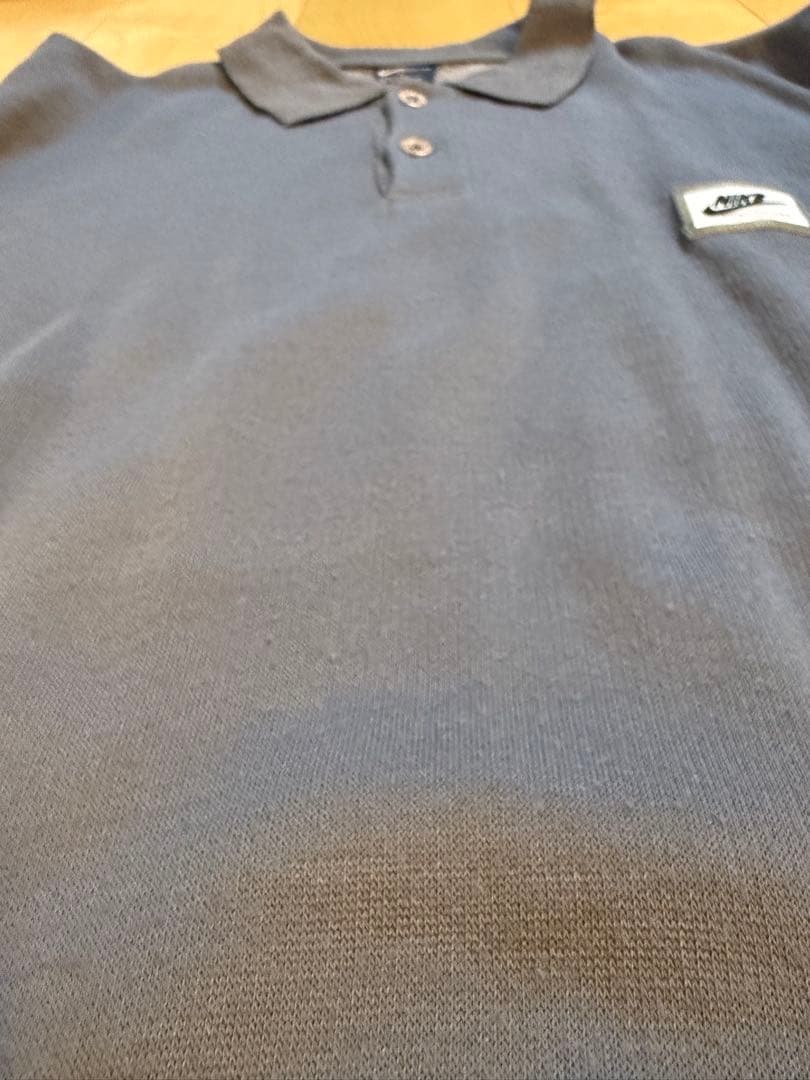 80s NIKE 紺タグ イタリア製 スウェット ポロシャツ L vintage