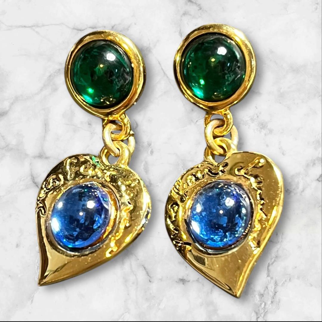 希少　美品 YSL イヴサンローラン　ハート　ピアス　archive