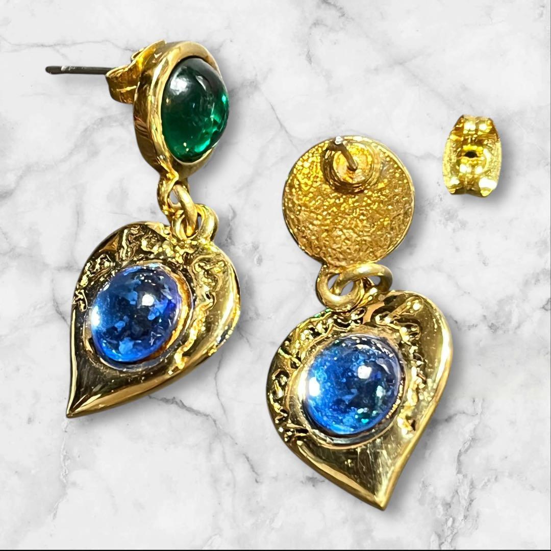 希少　美品 YSL イヴサンローラン　ハート　ピアス　archive