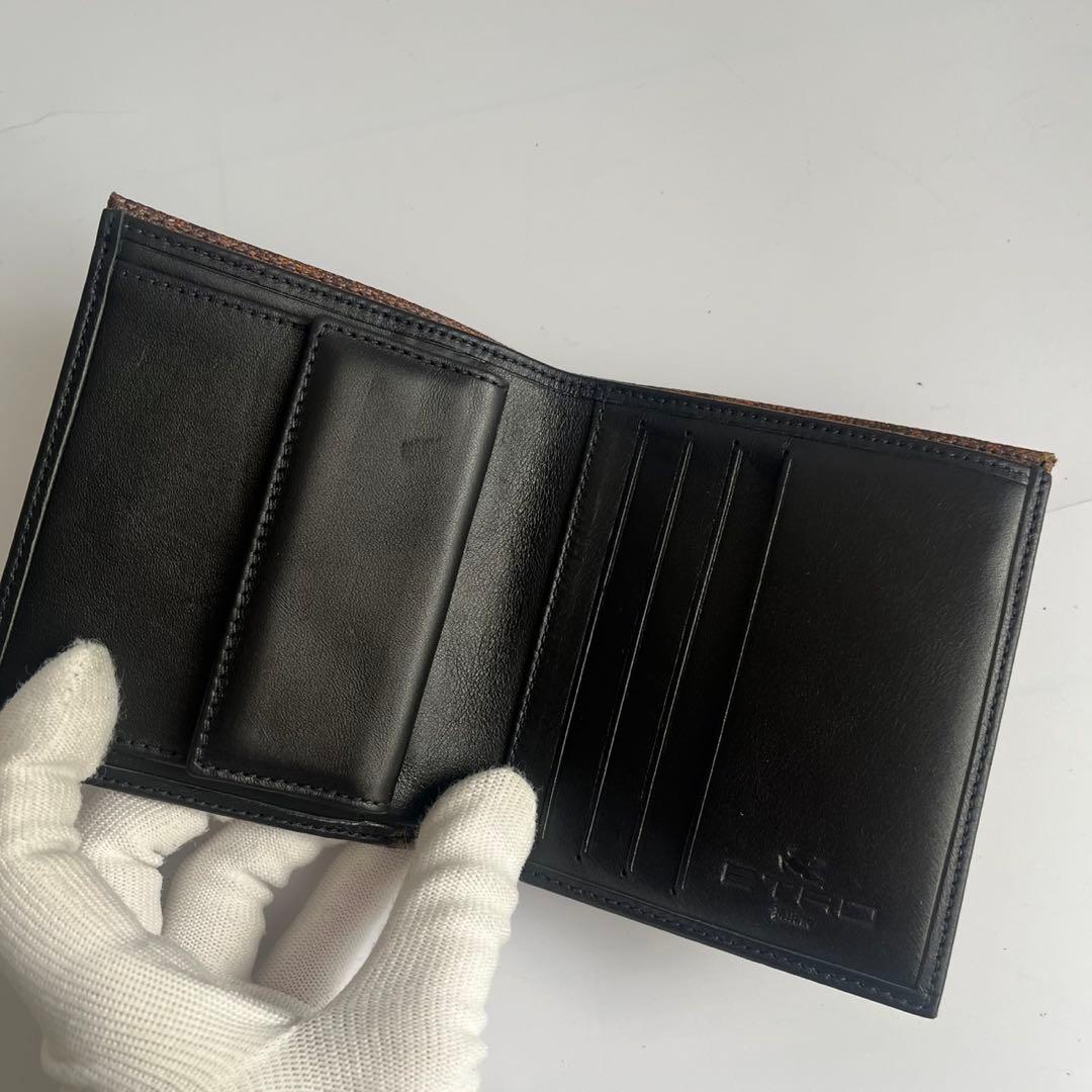✨️新品未使用✨️ ETRO エトロ　財布　折り財布　ペイズリー　ブラウン