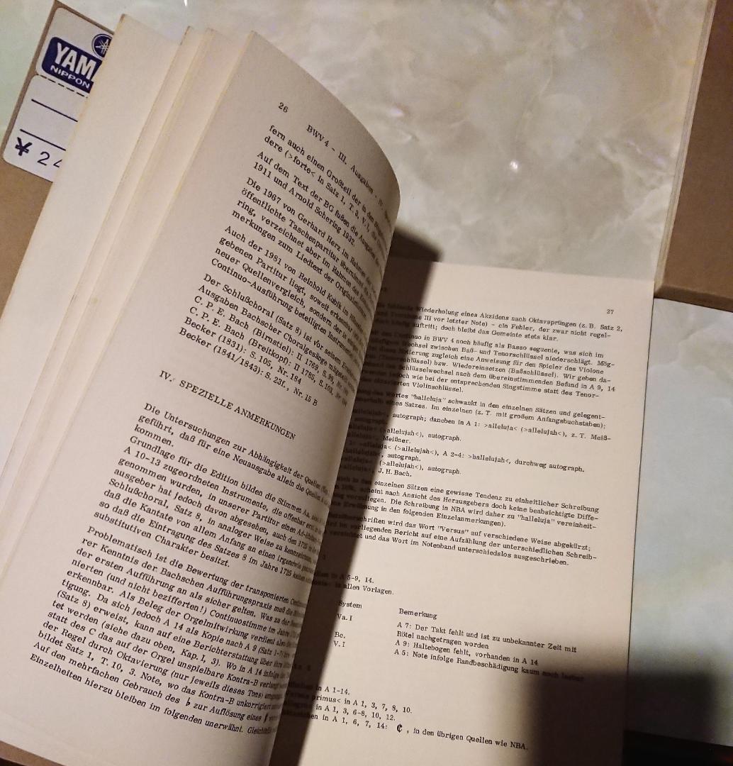 洋書独文 新バッハ全集 批判校訂報告書I/9:復活節第1日曜日のためのカンタータ