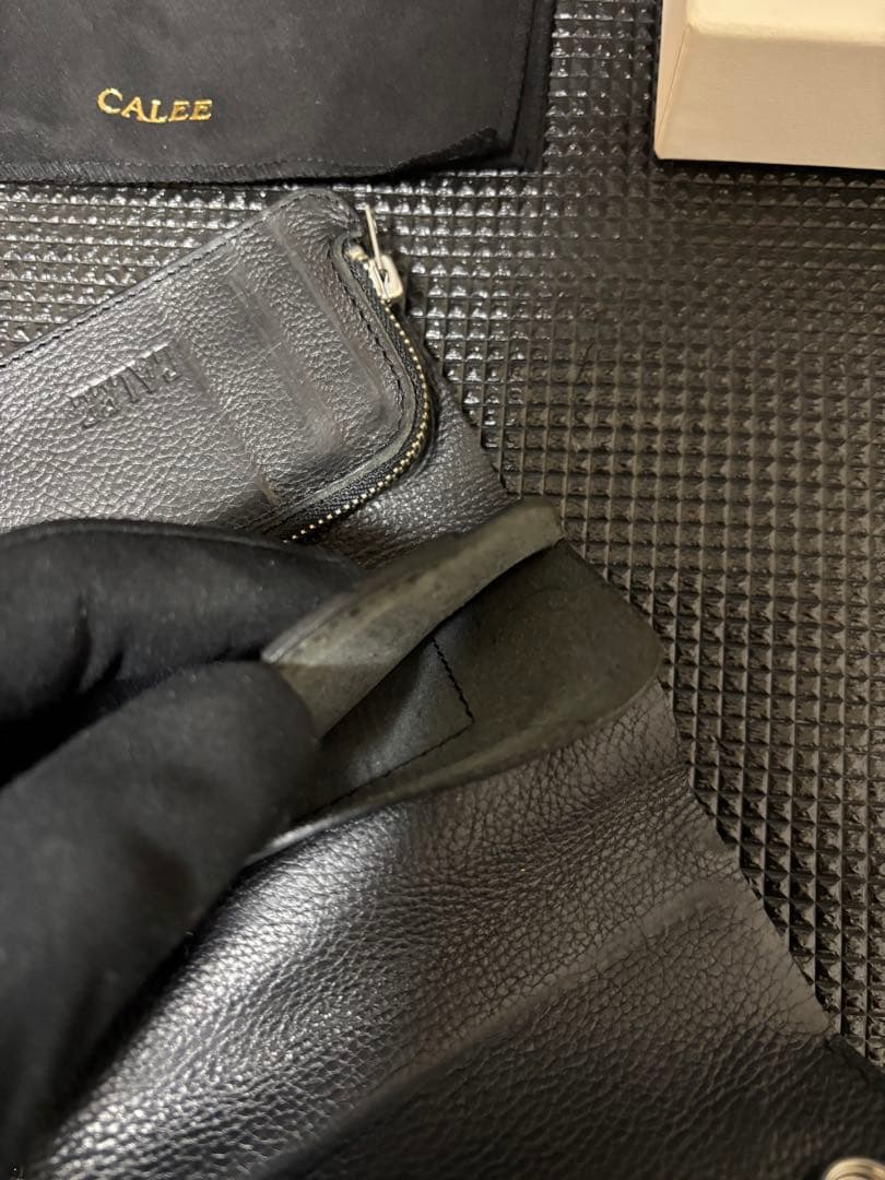 （激レア）CALEE ブラックレザー 三つ折り財布 山田蓮