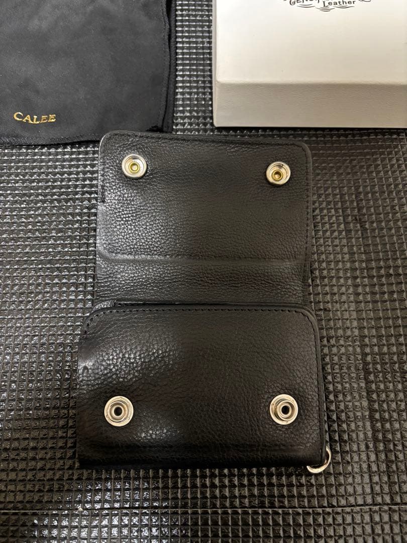 （激レア）CALEE ブラックレザー 三つ折り財布 山田蓮