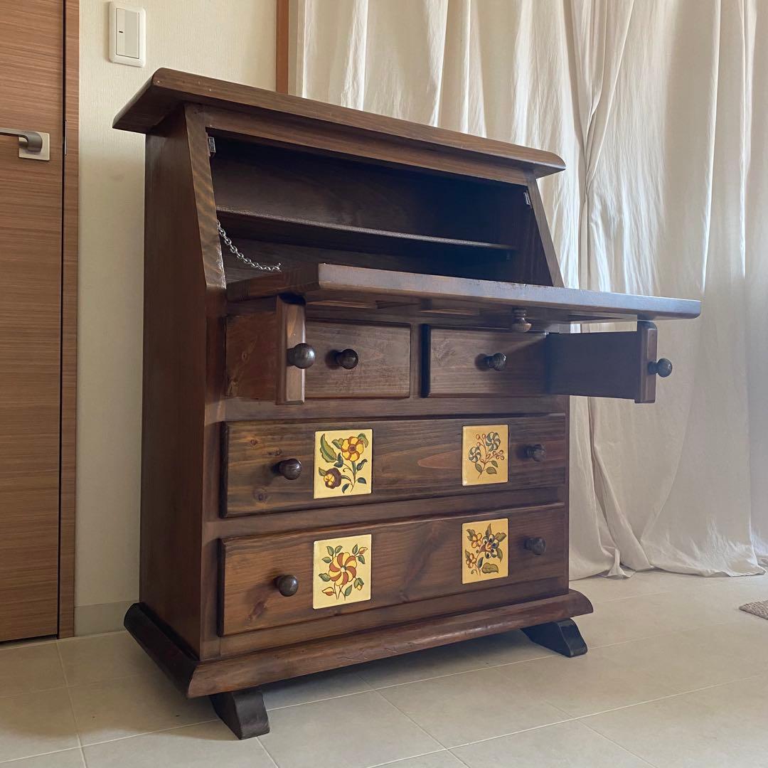 スペイン製　アクタス　ライティングビューロー　バレンシアパイン　北欧　カントリー