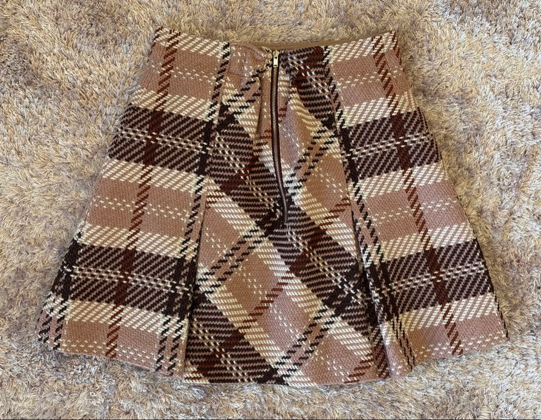 スナイデル　ロービングチェックミニスカート　ピンク　1 M