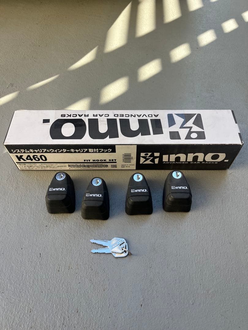 Inno K460 ルーフレール用キャリア　鍵付き