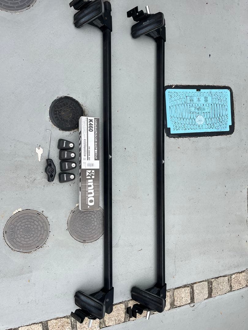 Inno K460 ルーフレール用キャリア　鍵付き