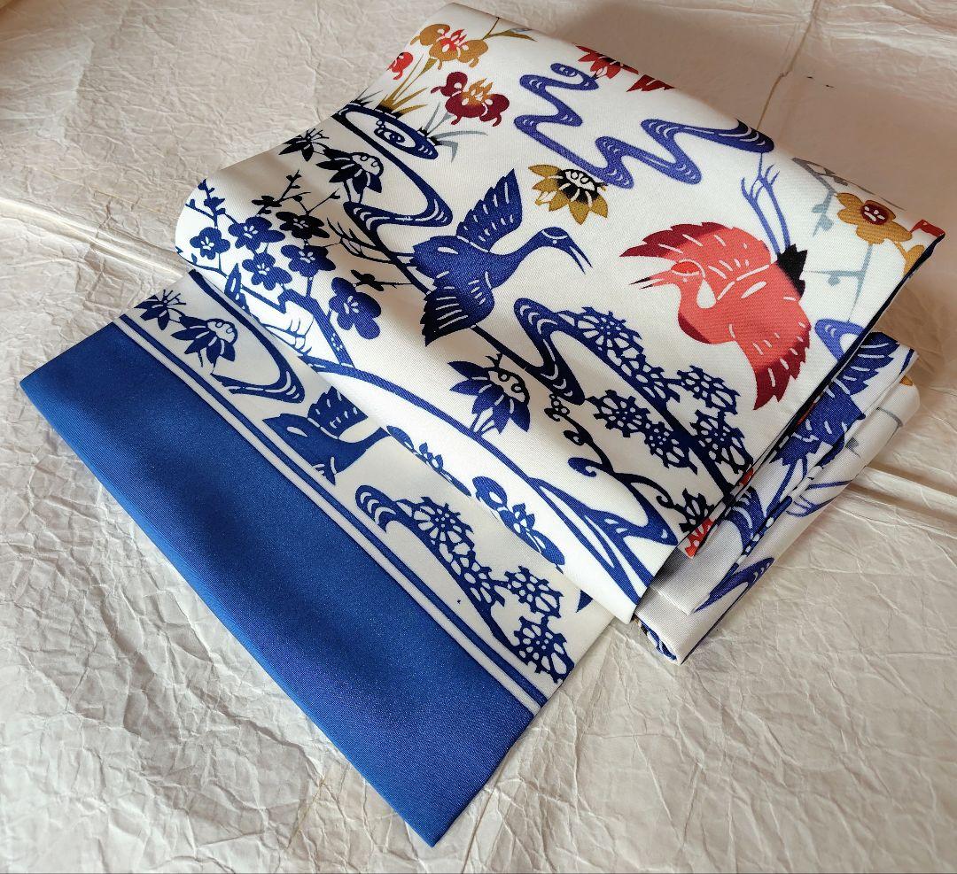 琉球紅型染め　上質の絹　名古屋帯