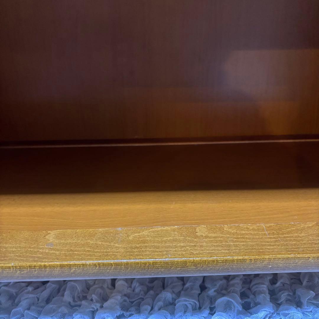 希少　オールドカリモク　ラタン　電話台　FAX台　キャビネット