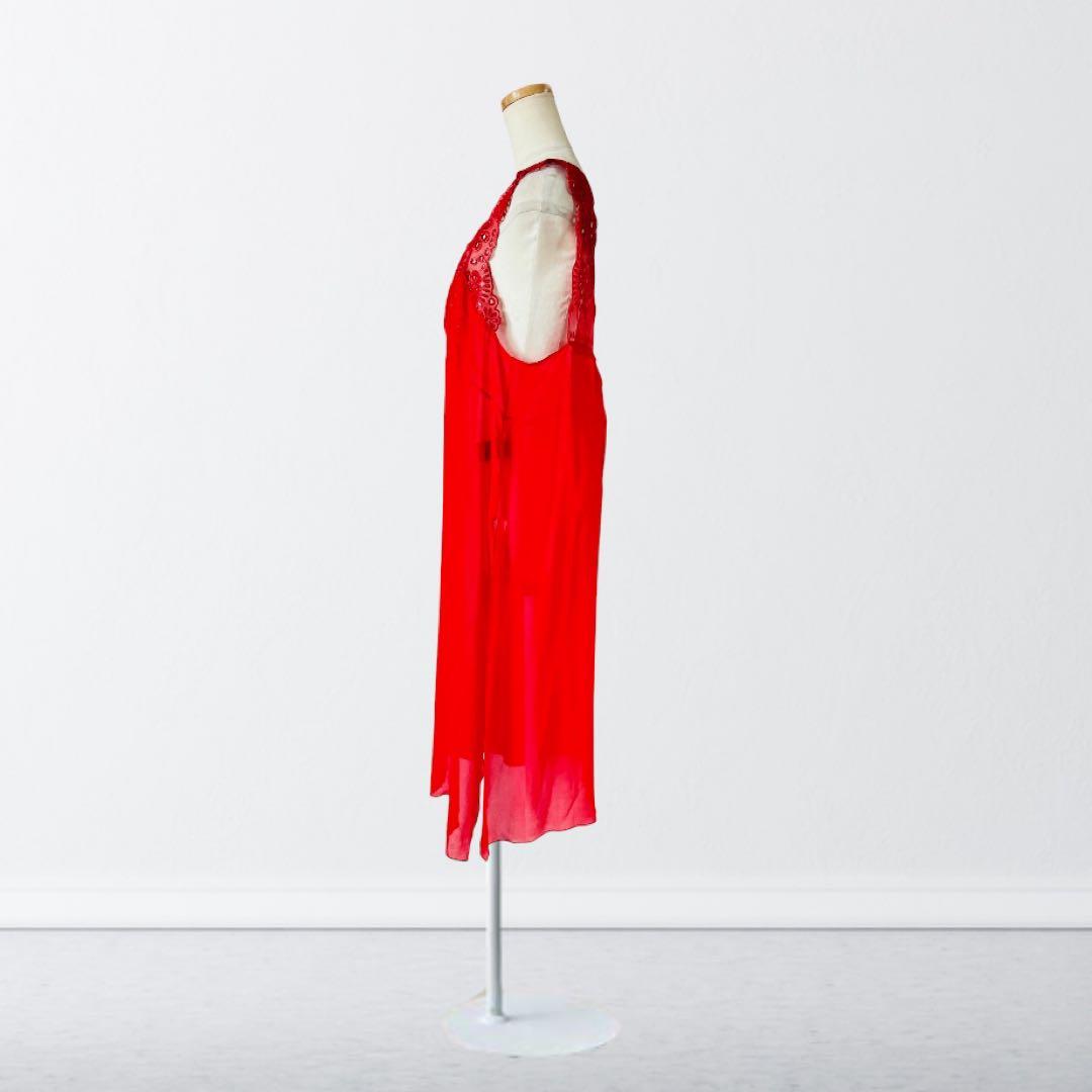 MERYLL ROGGE メリルロッゲ 赤 スカラップ ワンピース 44