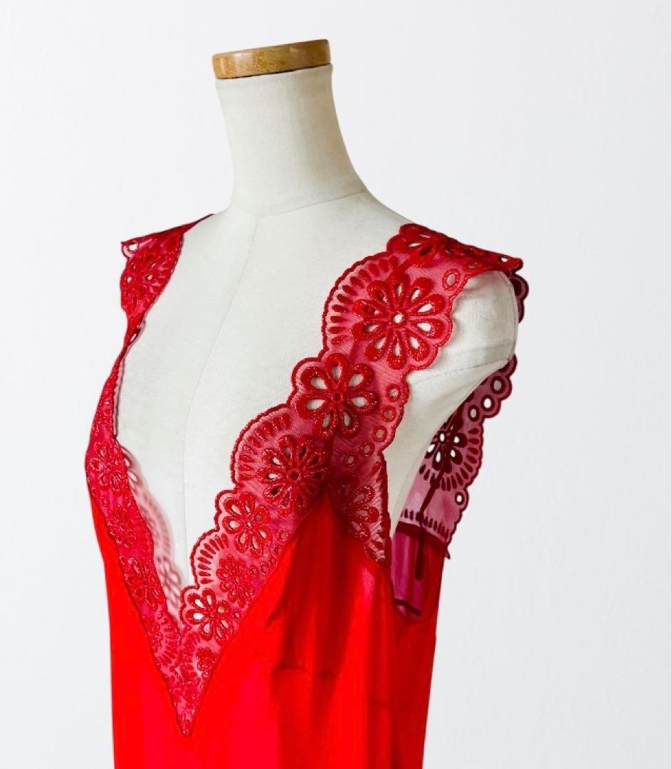 MERYLL ROGGE メリルロッゲ 赤 スカラップ ワンピース 44