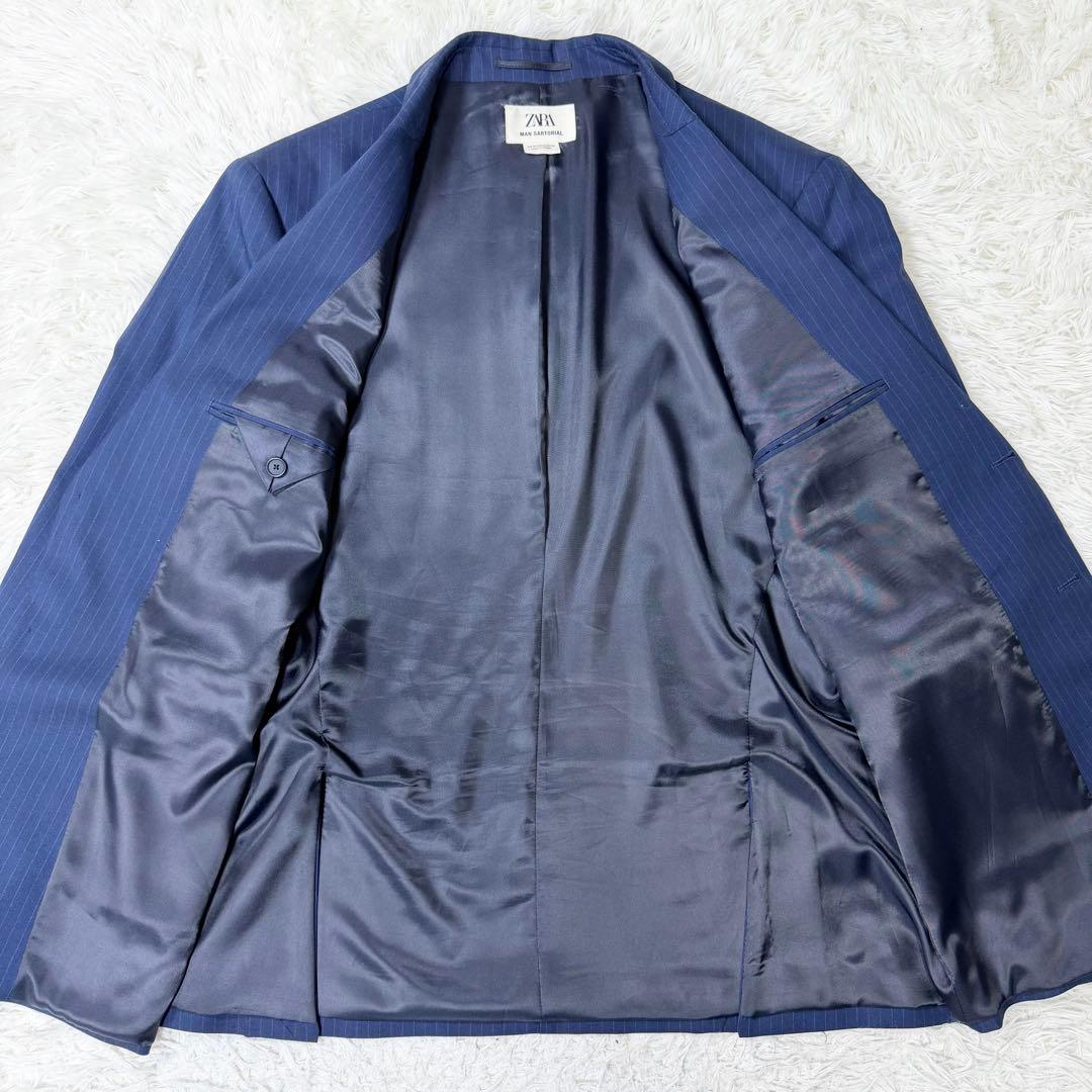 【美品】ZARA MAN SARTORIAL セットアップ 紺 ストライプ　54
