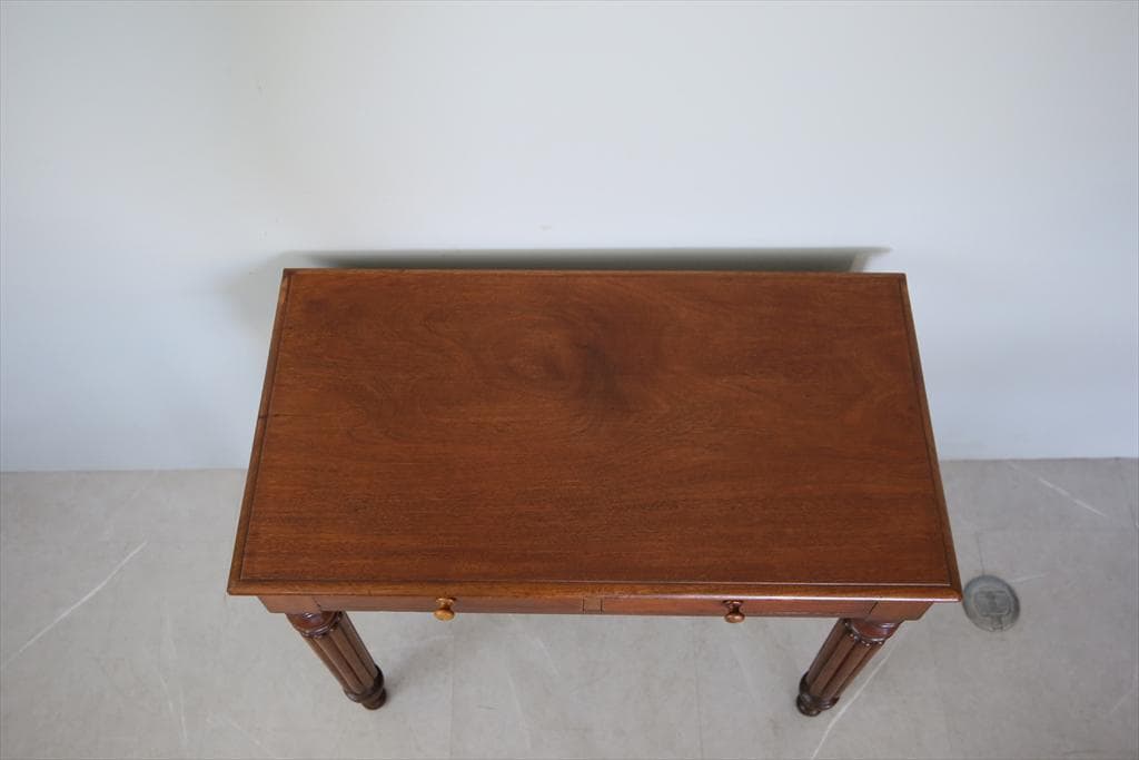 英国アンティーク古木デスク/作業台/勉強机/木製テーブル/オフィス(89-244