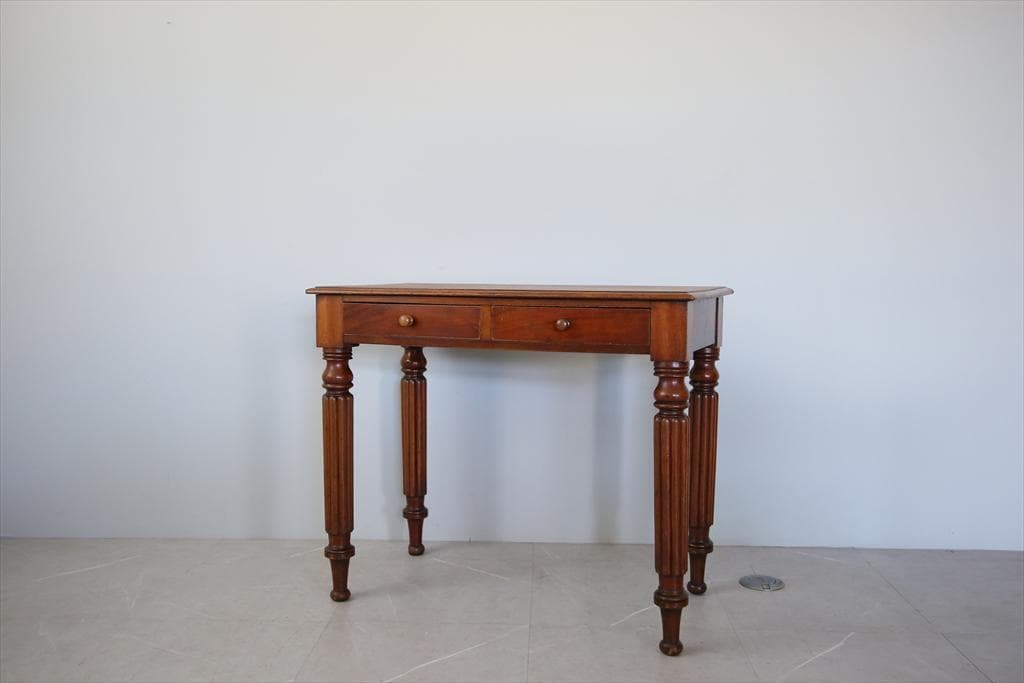 英国アンティーク古木デスク/作業台/勉強机/木製テーブル/オフィス(89-244