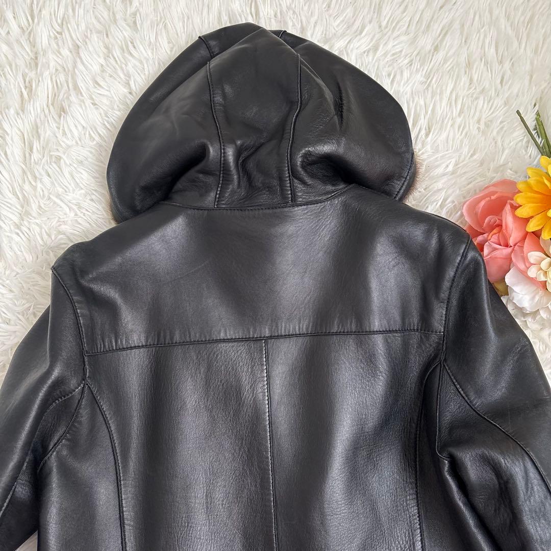 ITALYMODE 鹿皮　Deerskin ロングコート　ブラック　リアルレザー