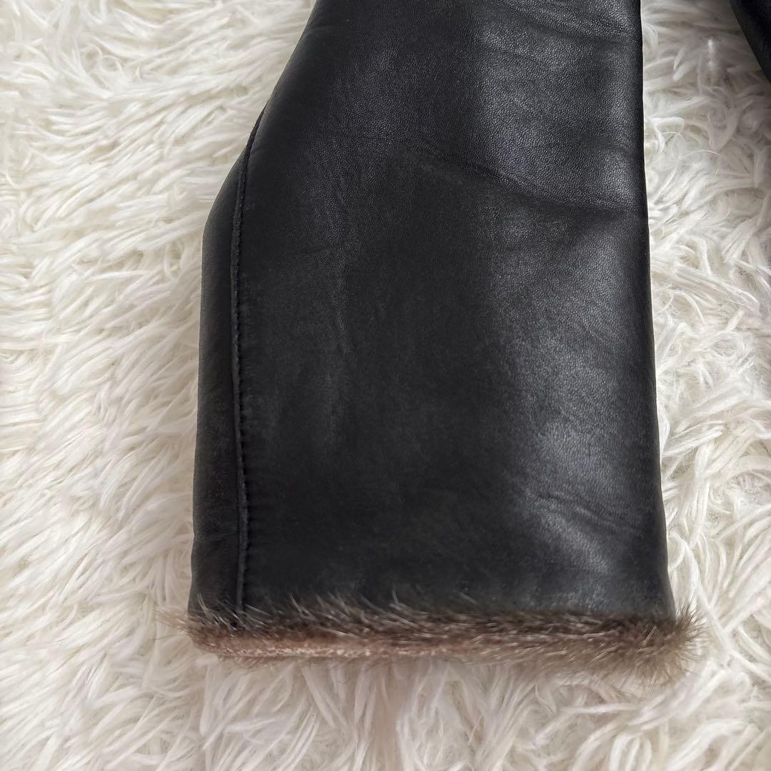 ITALYMODE 鹿皮　Deerskin ロングコート　ブラック　リアルレザー