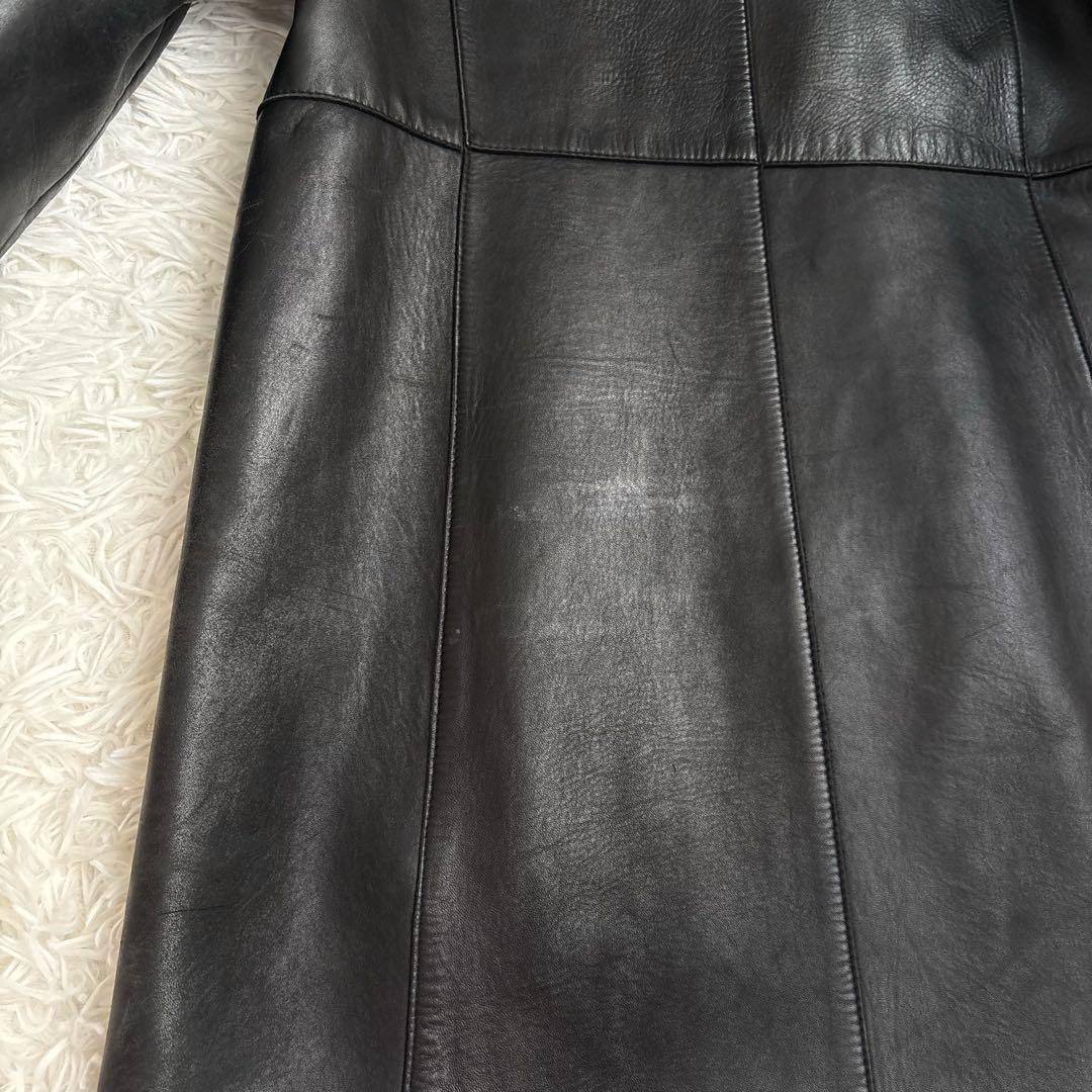 ITALYMODE 鹿皮　Deerskin ロングコート　ブラック　リアルレザー